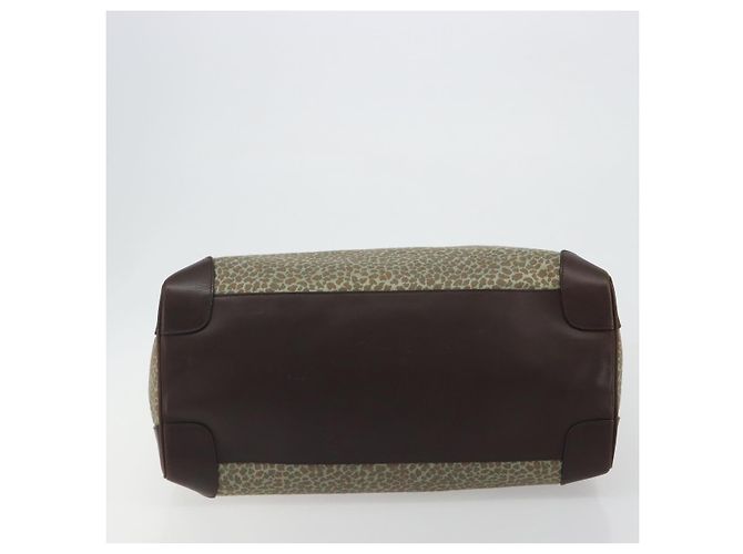 BOTTEGA VENETA Leopard Pattern Boston Bag Canvas Beige Gold - vista 5