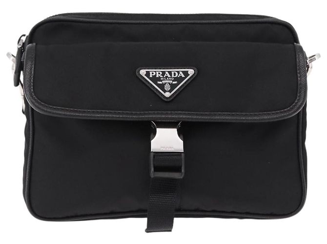 PRADA Shoulder Bag Nylon Black Silver - vista 13