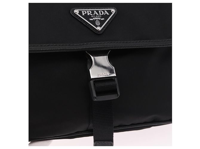 PRADA Shoulder Bag Nylon Black Silver - vista 17