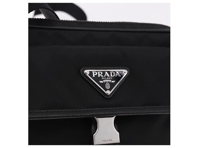 PRADA Shoulder Bag Nylon Black Silver - vista 18