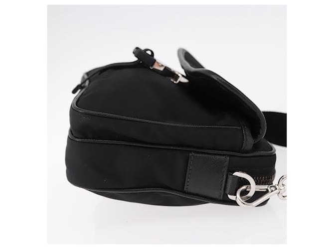 PRADA Shoulder Bag Nylon Black Silver - vista 3