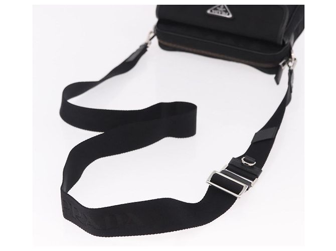 PRADA Shoulder Bag Nylon Black Silver - vista 6