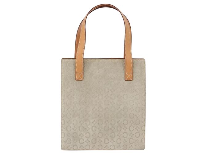 Céline CELINE C Macadam Canvas Hand Bag Suede Gray Silver - vista 13