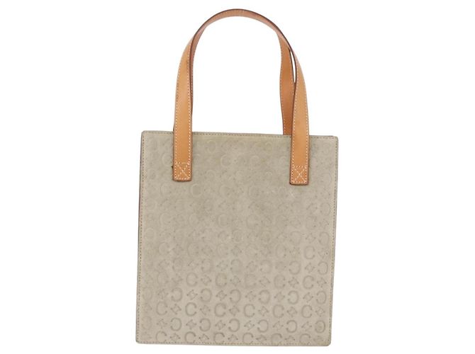 Céline CELINE C Macadam Canvas Hand Bag Suede Gray Silver - vista 2