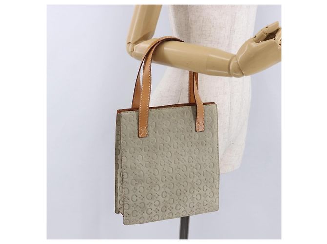 Céline CELINE C Macadam Canvas Hand Bag Suede Gray Silver - vista 22