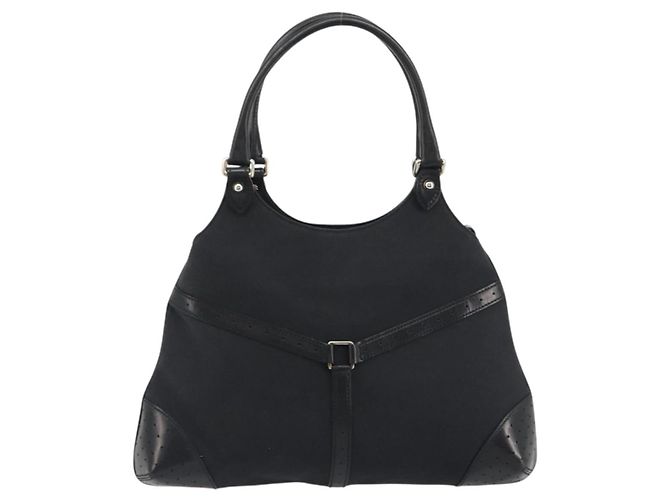 GUCCI Interlocking G Hand Bag Canvas Black Silver 114875 - vista 2