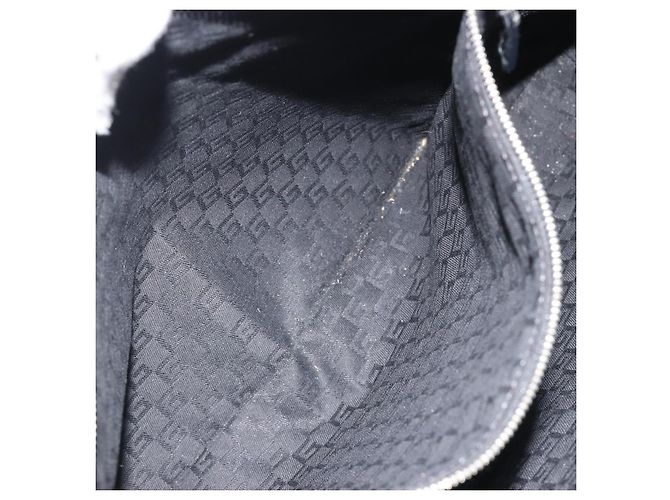 GUCCI Interlocking G Hand Bag Canvas Black Silver 114875 - vista 23