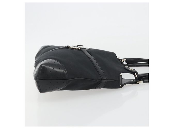 GUCCI Interlocking G Hand Bag Canvas Black Silver 114875 - vista 3