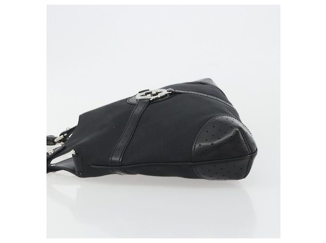 GUCCI Interlocking G Hand Bag Canvas Black Silver 114875 - vista 4