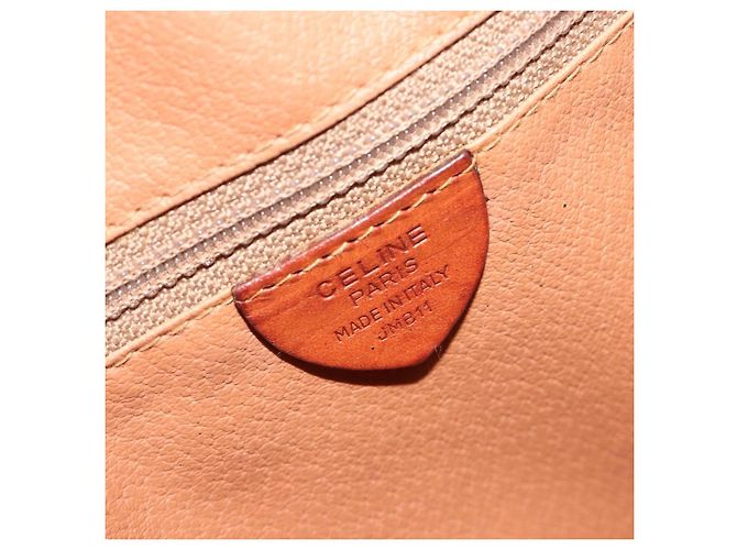Céline CELINE Macadam Canvas Shoulder Bag PVC Leather Brown Gold - vista 11