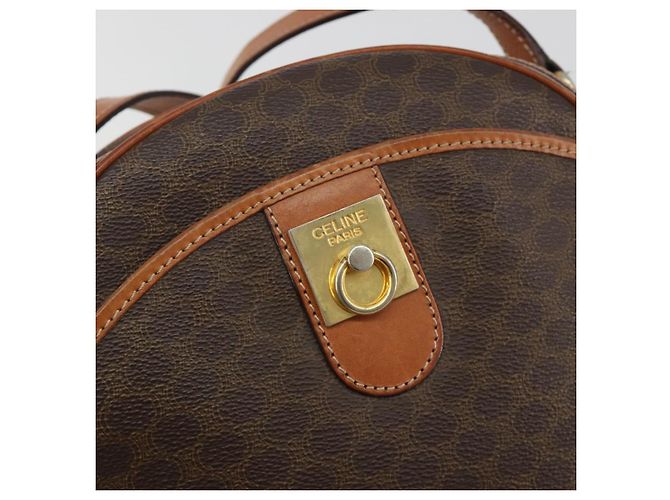 Céline CELINE Macadam Canvas Shoulder Bag PVC Leather Brown Gold - vista 18