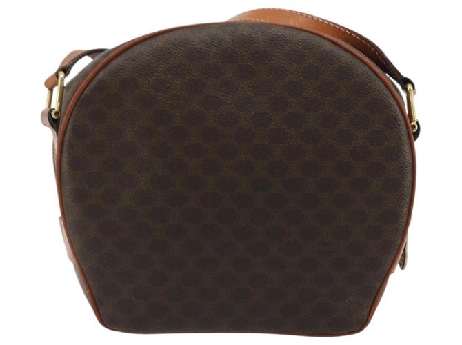 Céline CELINE Macadam Canvas Shoulder Bag PVC Leather Brown Gold - vista 2