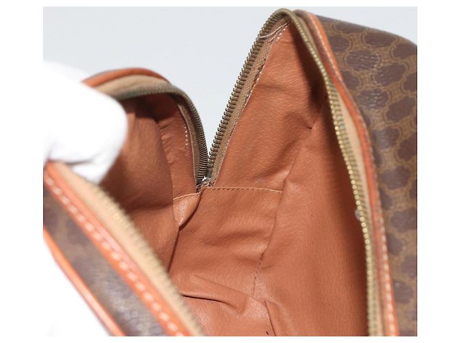 Céline CELINE Macadam Canvas Shoulder Bag PVC Leather Brown Gold - vista 20