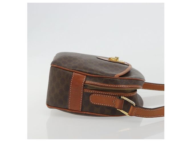 Céline CELINE Macadam Canvas Shoulder Bag PVC Leather Brown Gold - vista 3