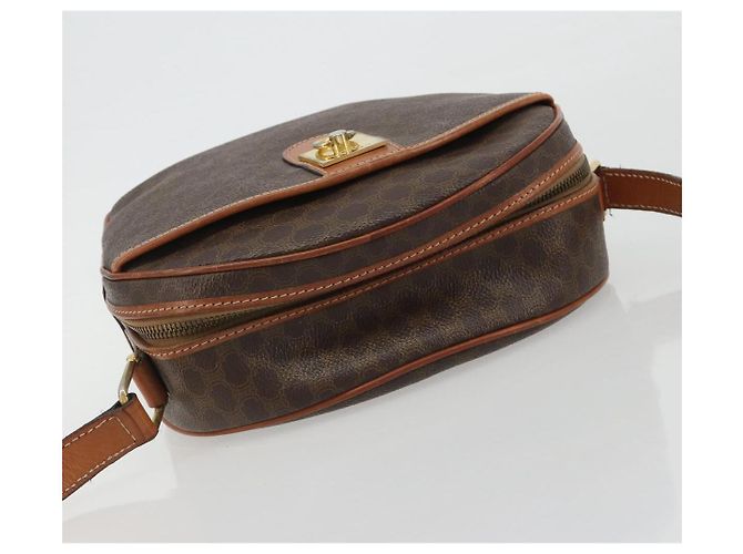 Céline CELINE Macadam Canvas Shoulder Bag PVC Leather Brown Gold - vista 6