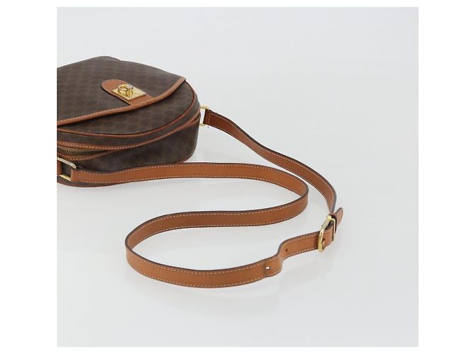 Céline CELINE Macadam Canvas Shoulder Bag PVC Leather Brown Gold - vista 7