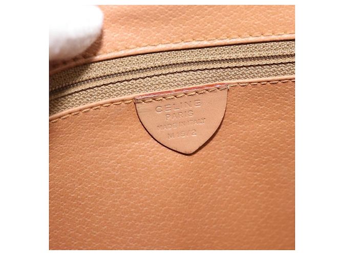 Céline CELINE Macadam Canvas Shoulder Bag PVC Leather Brown Gold - vista 12
