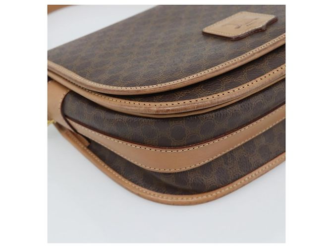 Céline CELINE Macadam Canvas Shoulder Bag PVC Leather Brown Gold - vista 14