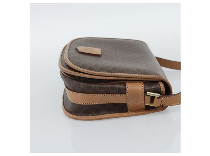 Céline CELINE Macadam Canvas Shoulder Bag PVC Leather Brown Gold - vista 4