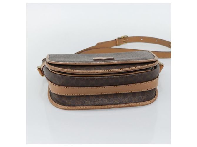 Céline CELINE Macadam Canvas Shoulder Bag PVC Leather Brown Gold - vista 5