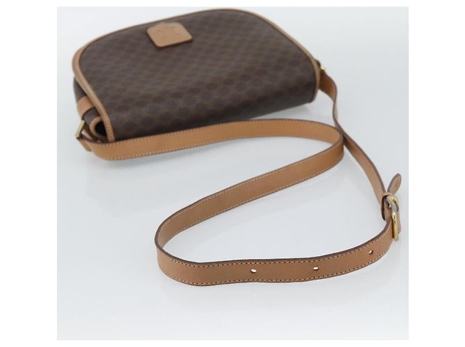 Céline CELINE Macadam Canvas Shoulder Bag PVC Leather Brown Gold - vista 7