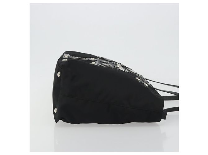 PRADA Robot Tote Bag Nylon Black Silver - Ansicht 3