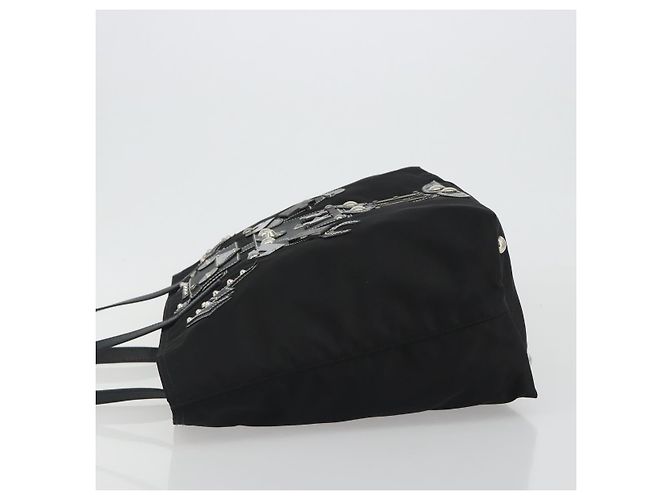 PRADA Robot Tote Bag Nylon Black Silver - Ansicht 4