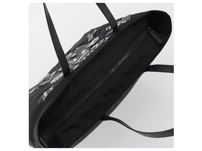 PRADA Robot Tote Bag Nylon Black Silver - Ansicht 6