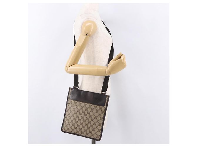 GUCCI GG Supreme Shoulder Bag PVC Beige Silver 27639 - vista 23