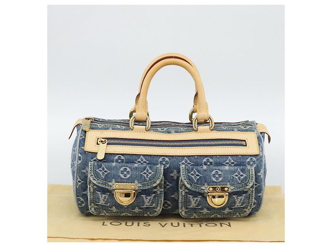 LOUIS VUITTON Monogram Denim Neo Speedy Hand Bag Blue M95019 LV - vista 12