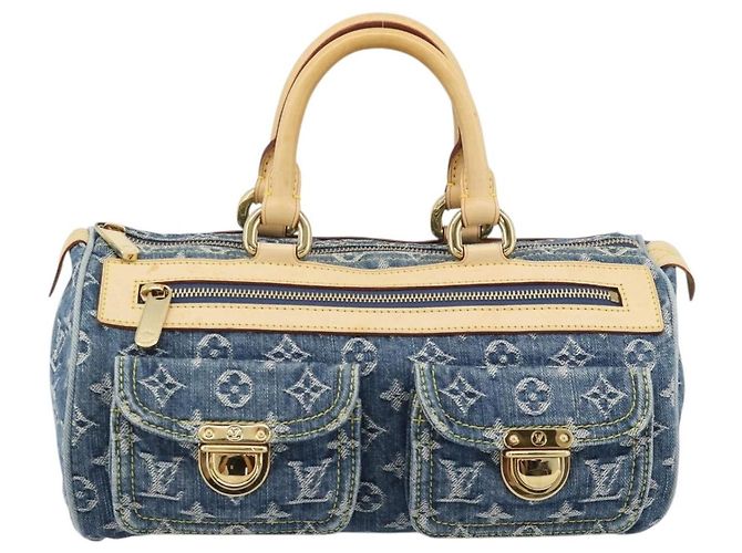 LOUIS VUITTON Monogram Denim Neo Speedy Hand Bag Blue M95019 LV - vista 13
