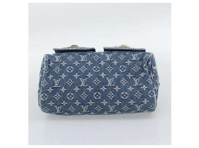 LOUIS VUITTON Monogram Denim Neo Speedy Hand Bag Blue M95019 LV - vista 5