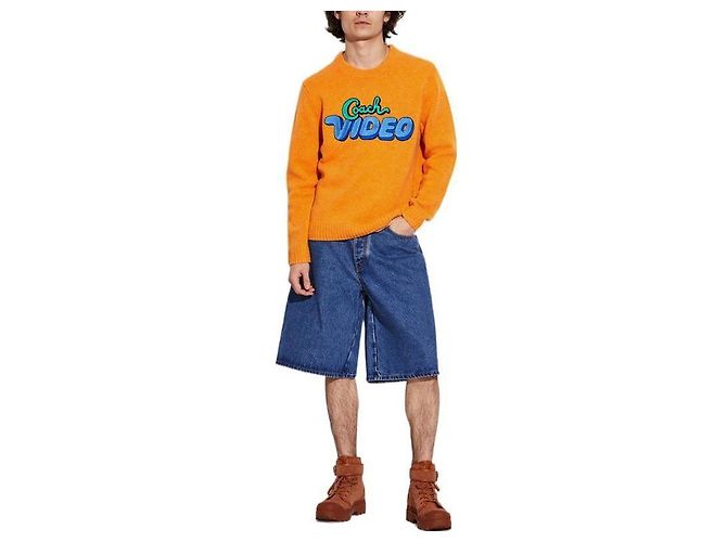 Coach Video bestickter Wollpullover Orange - Ansicht 5