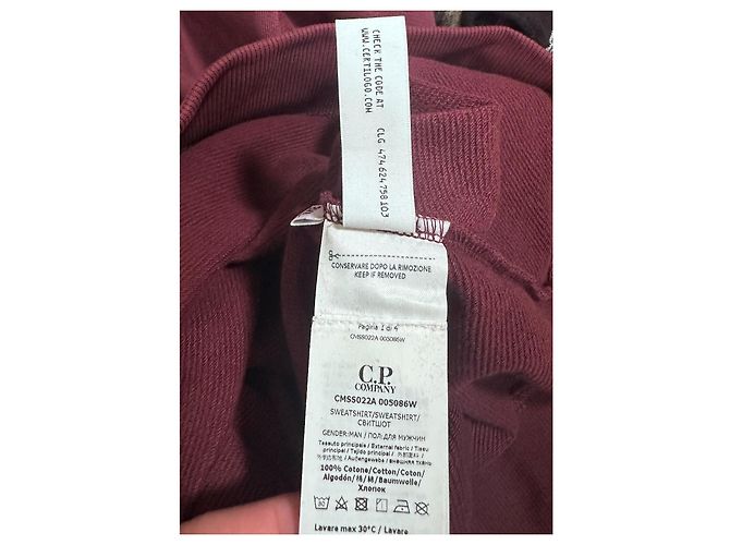 Autre Marque C.P. Company Bordeauxrotes Light Fleece Crew Neck Sweatshirt - Ansicht 7