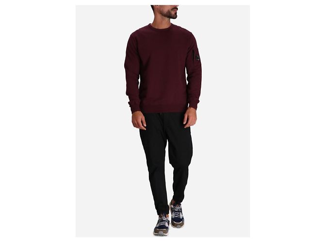 Autre Marque C.P. Company Bordeauxrotes Light Fleece Crew Neck Sweatshirt - Ansicht 8
