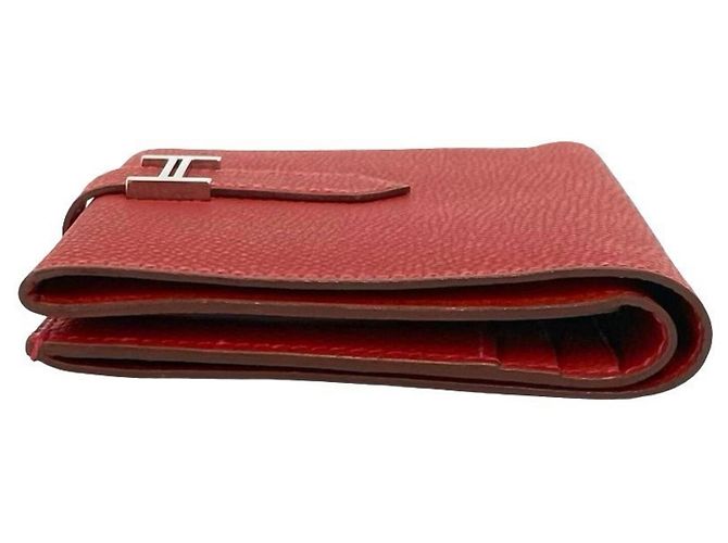 Hermès Cartera bi-fold Hermes Bearn Compact Veau Epsom Roja - vista 5