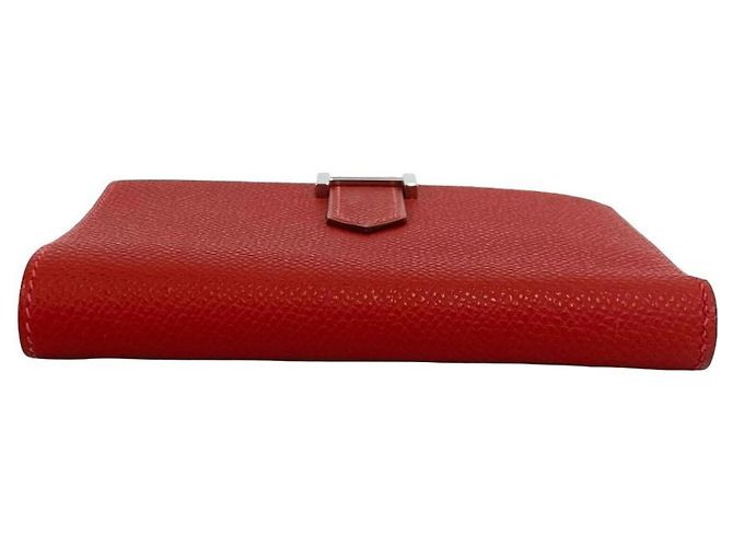 Hermès Cartera bi-fold Hermes Bearn Compact Veau Epsom Roja - vista 6