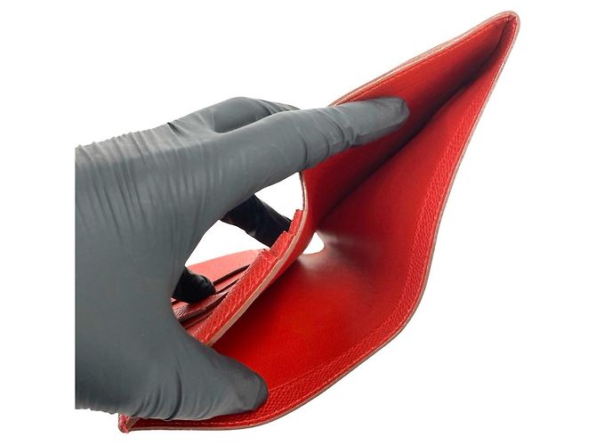 Hermès Cartera bi-fold Hermes Bearn Compact Veau Epsom Roja - vista 8