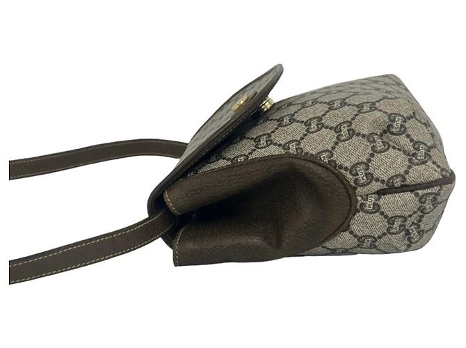 Borsa a tracolla Gucci in pelle marrone - vista 5