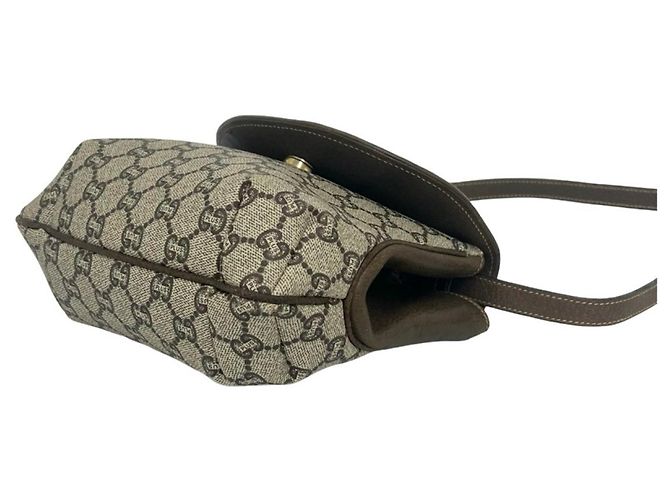 Borsa a tracolla Gucci in pelle marrone - vista 8
