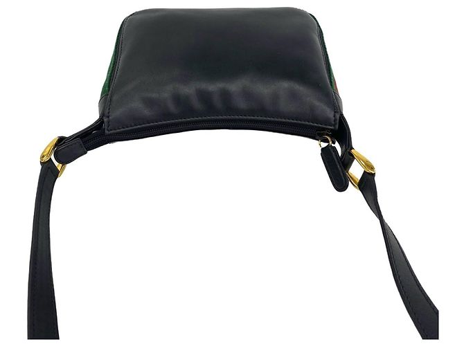Borsa a tracolla in pelle Gucci Old Sherry Line Nero Rosso Verde - vista 4