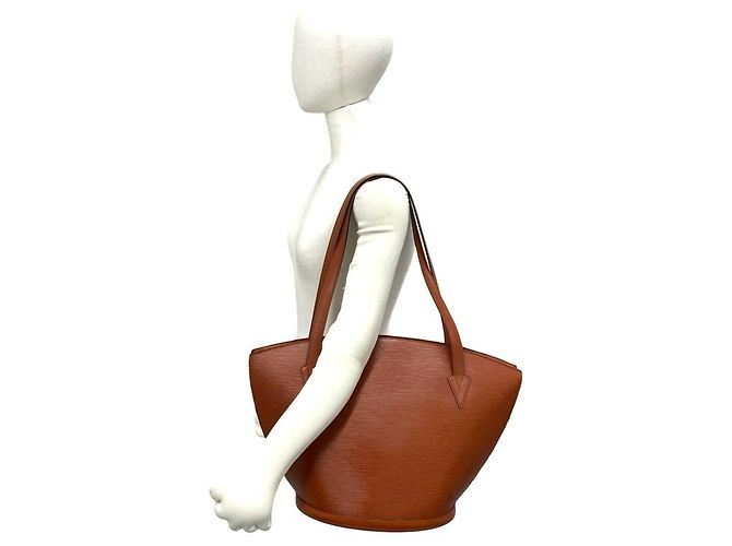 Borsa Tote Louis Vuitton Vintage Saint Jacques in pelle Epi Marrone - vista 2