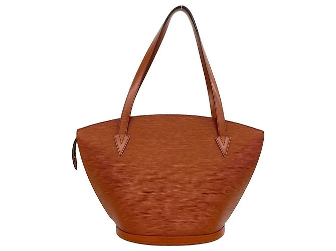 Borsa Tote Louis Vuitton Vintage Saint Jacques in pelle Epi Marrone - vista 3