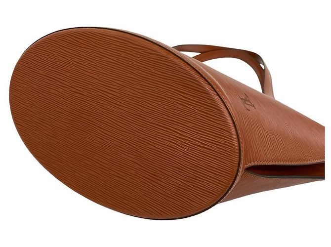 Borsa Tote Louis Vuitton Vintage Saint Jacques in pelle Epi Marrone - vista 7