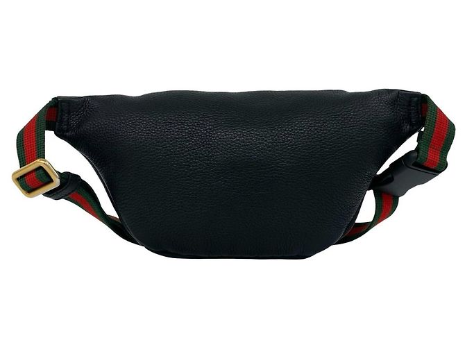 Bolso de cuerpo en cuero GUCCI Print Small Belt Leather Body Bag Negro Roja Verde - vista 3