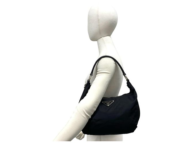 Saffiano Borsa Prada Semi One Shoulder in Nero - vista 2