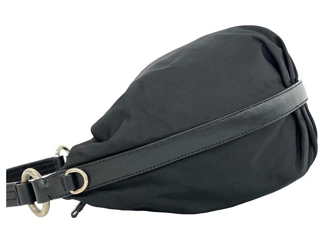Saffiano Borsa Prada Semi One Shoulder in Nero - vista 5