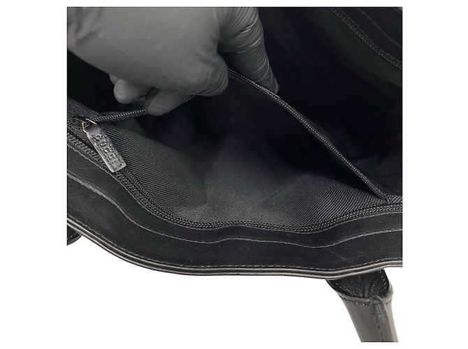 Mini Tote Handbag Gucci GG Logo Nero Blu navy - vista 10