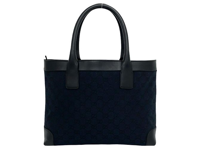 Mini Tote Handbag Gucci GG Logo Nero Blu navy - vista 3