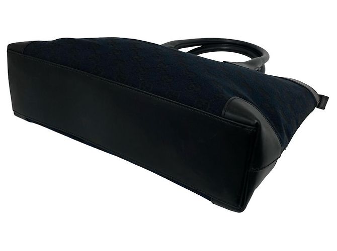 Mini Tote Handbag Gucci GG Logo Nero Blu navy - vista 8